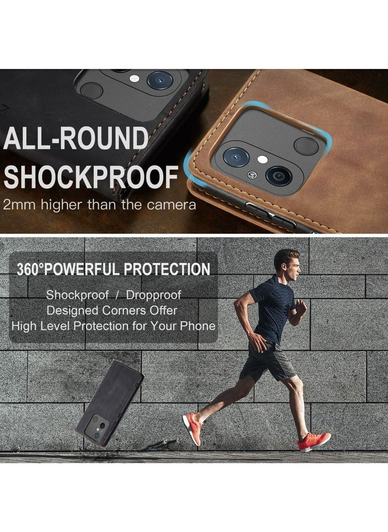 TEAM LUXURY - Phone Case Compatible with Xiaomi Redmi 12C/Xiaomi Redmi 11A with Card Holder High-end Retro Wallet Leather Shockproof Protective - Image 1