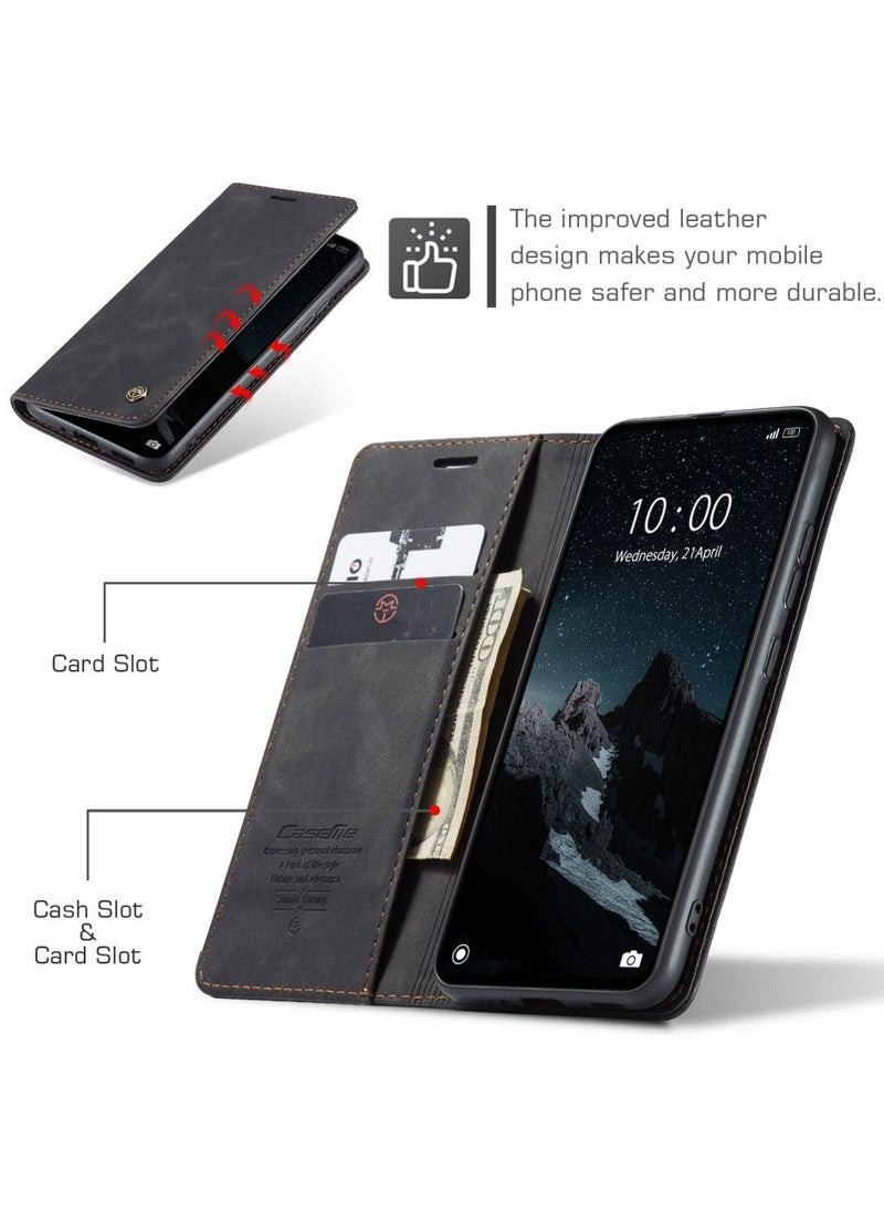 TEAM LUXURY - Phone Case Compatible with Xiaomi Redmi 12C/Xiaomi Redmi 11A with Card Holder High-end Retro Wallet Leather Shockproof Protective - Image 1