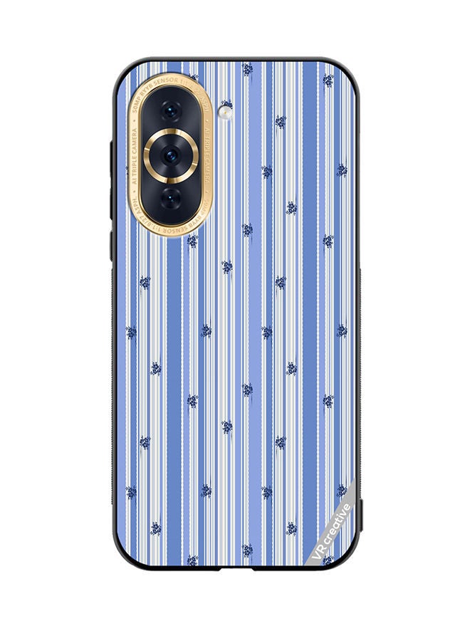 VR CREATIVE Protective Case Cover For Huawei Nova 10 Stripe Stencil Floral With Polka Dots Design Multicolour - Image 1