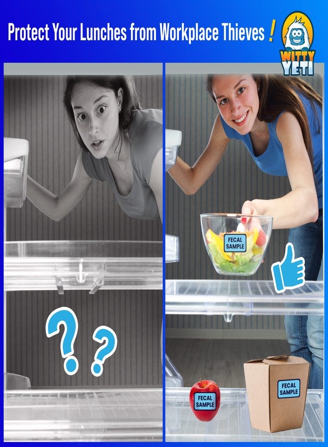 Witty Yeti Hilarious 25 Pack of Fecal Sample Stickers. 1.5 in x 2.5 in Blue Decal Set. Protect Lunches, Label Random Objects and Spread Hilarity. Funny Gag Gift and Practical Joke Idea. Novelty Stocking Stuffer - Image 3