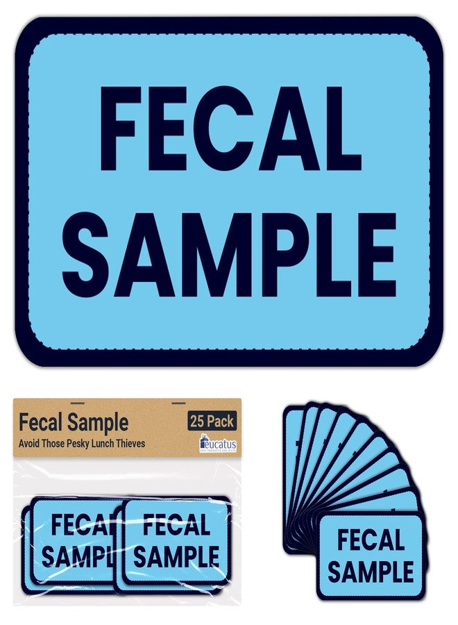 Witty Yeti Hilarious 25 Pack of Fecal Sample Stickers. 1.5 in x 2.5 in Blue Decal Set. Protect Lunches, Label Random Objects and Spread Hilarity. Funny Gag Gift and Practical Joke Idea. Novelty Stocking Stuffer - Image 1