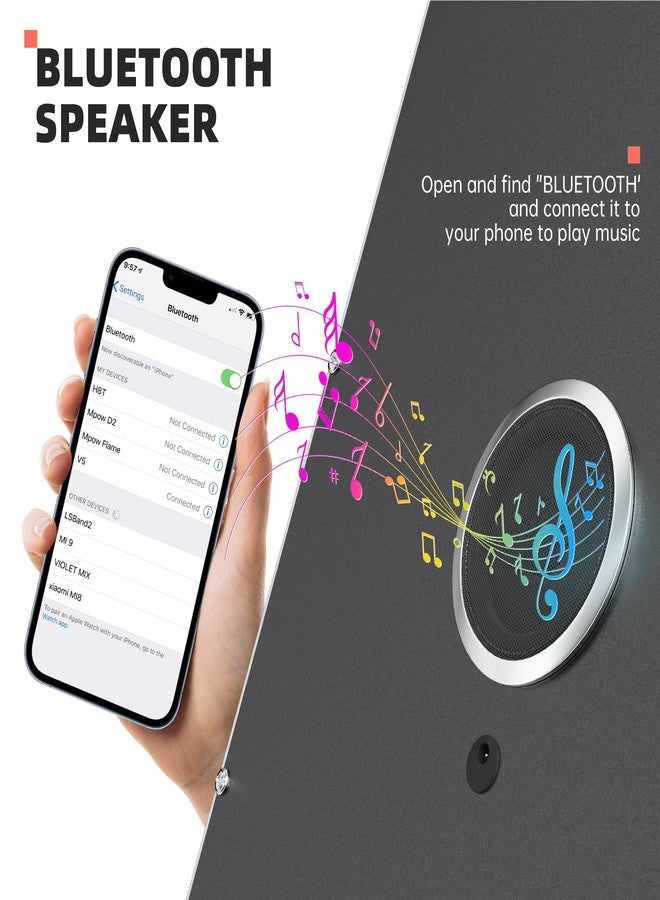 MINISO Vanity Mirror with Lights and Bluetooth Speaker- 11.4" x 13.8" Hollywood Makeup Mirror with 3 Color Lights, Smart Touch Control, 360°Rotation,Rounded Rectangle White Frame - Image 2