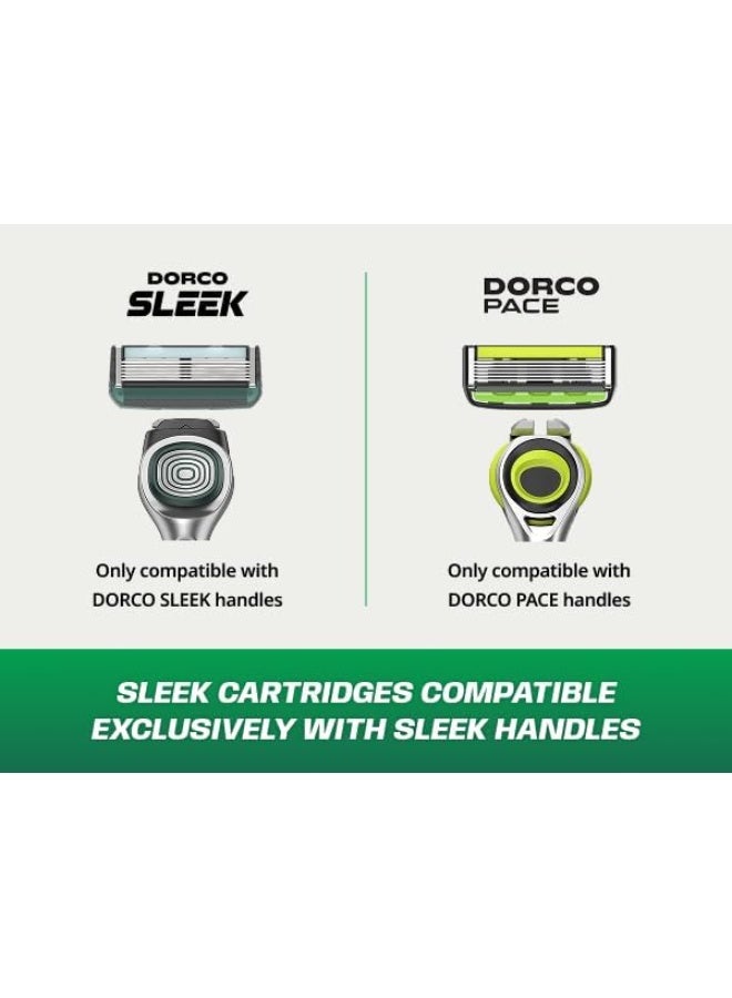 DORCO Sleek Multi Flex Razor Titanium Grey 1 Handle + 6 Cartridge - Image 2