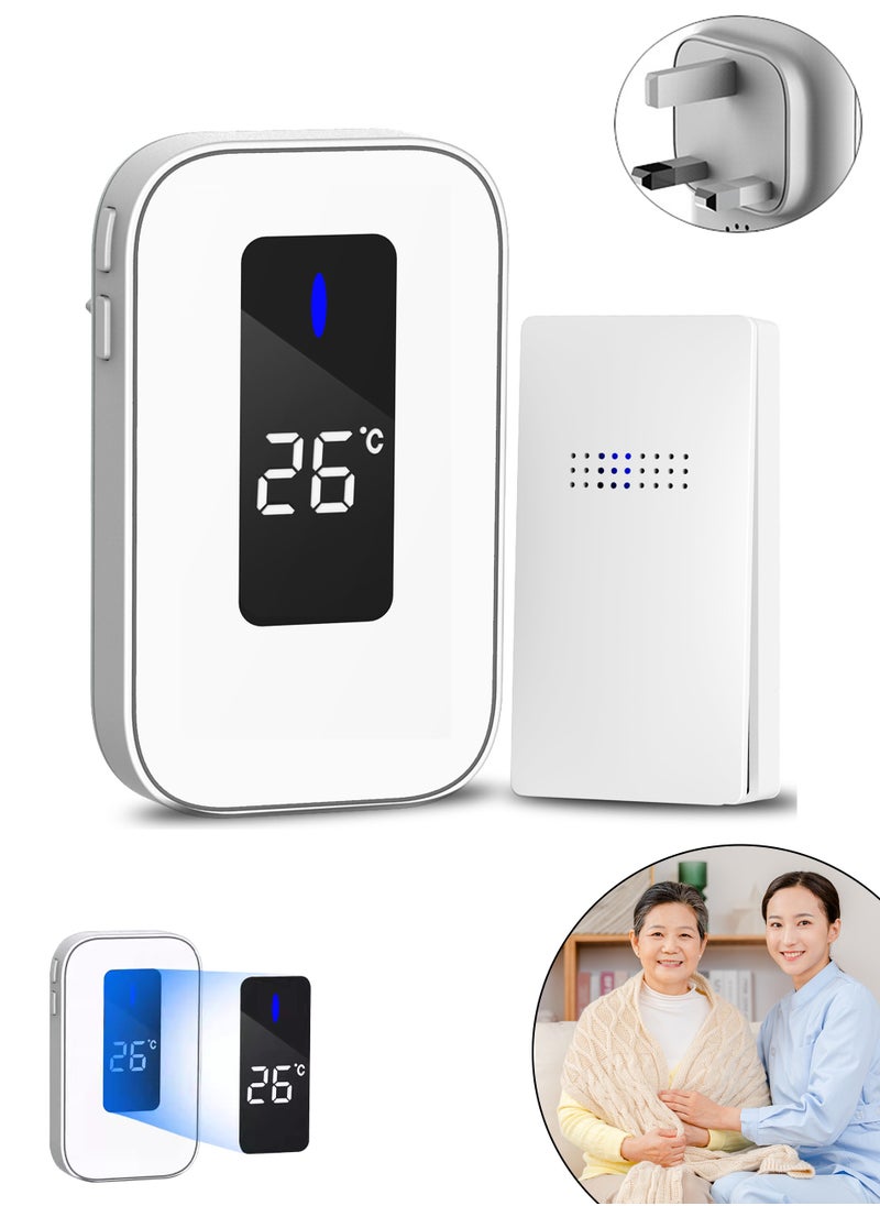 Generic Thermometer Doorbell, Real-time Check of Indoor Temperature, with Strong Penetration Signal, Contains 38 Kinds of Prompt tones, Creating a Warm Family Atmosphere.  - Image 1
