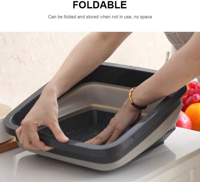 Ngel Cutting Chopping BoardWashing BowlFruit Vegetable Basket MultipurposeRandom Color 3 in 1 Chopping Board - Image 4