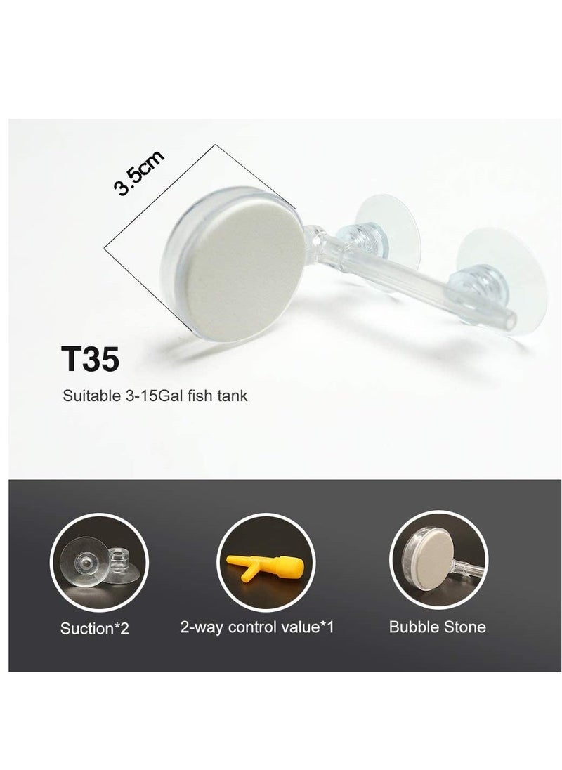 Aquarium Air Stone Fish Tank Nano Bubble Stone Kit with Control Valve Quiet SuperHigh Dissolved Oxygen Diffuser Makes Super Tiny Bubbles for Fish Tank and Hydroponic