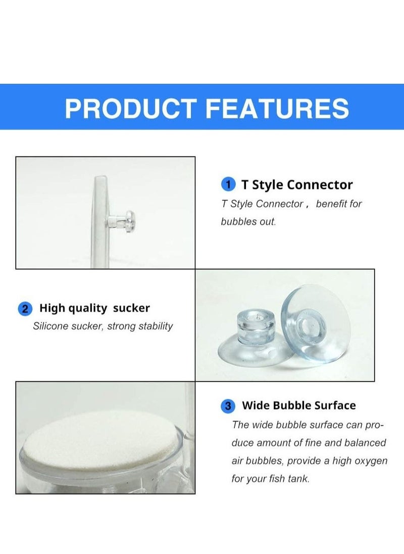 Aquarium Air Stone Fish Tank Nano Bubble Stone Kit with Control Valve Quiet SuperHigh Dissolved Oxygen Diffuser Makes Super Tiny Bubbles for Fish Tank and Hydroponic