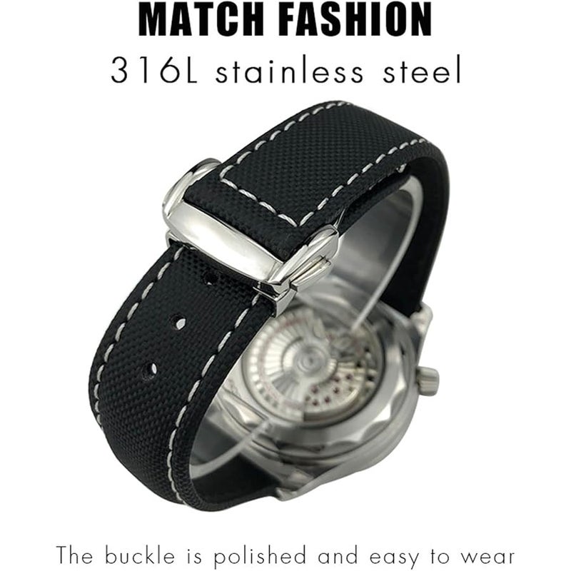 Nylon Canvas Watchband 19mm 20mm 21mm 22mm For Omega Seamaster Diver 300 Watch Strap - Image 4