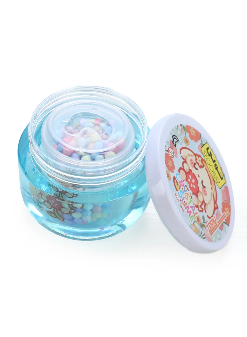 TOOLY Crystal Slime with Colorful Beads in Round Containers (Assorted Colors) – 6 Pcs x 200gm