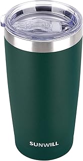 SUNWILL SUNWILL 20oz Tumbler with Lid, Stainless Steel Vacuum Insulated Double Wall Travel Tumbler, Durable Insulated Coffee  - Image 1