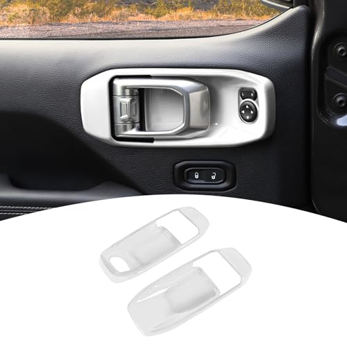 PDKLIN for Jeep JL Inner Door Handle Cover Bowl Trim for Jeep Wrangler JL JLU 2018 up for Gladiator JT 2020 up 2DR White Interior Accessories 2pcs - Image 1