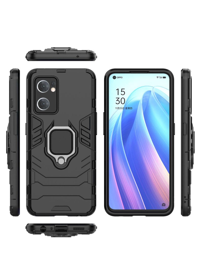 Black protective cover with ring bracket For Oppo - Image 2