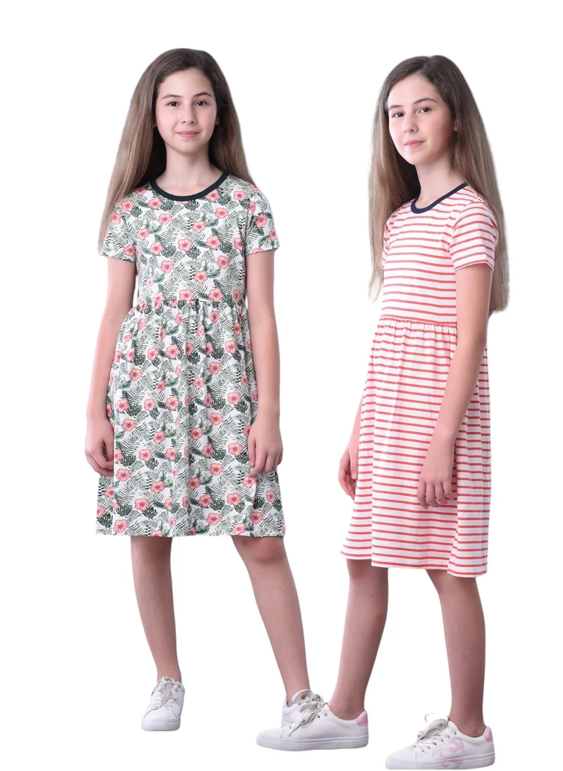فكتور اند جين MULTIPACK -GIRLS CASUAL PRINTED DRESS (2 PC)