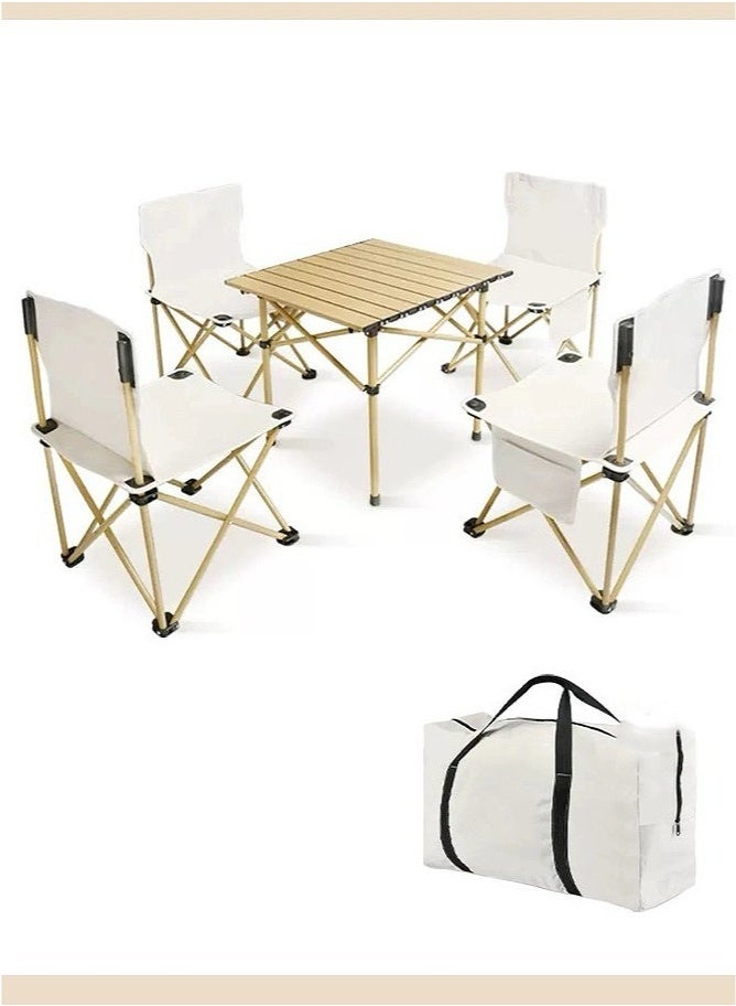 Mereza Camping Furniture Set,Foldable Camping Tables and Chairs, Portable Family Outing Camping Picnic Table And Chair Set,Multifunctional Foldable Travel Table and Chairs Set Camping Table For Outdoor BBQ,Cooking,Party, Beach - Image 1