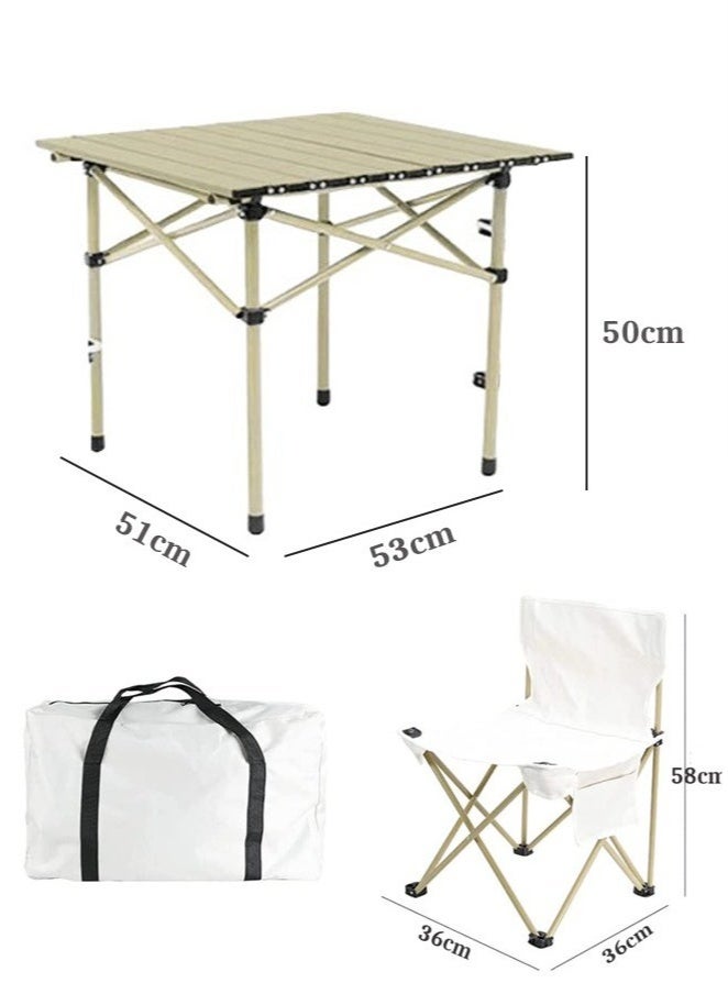 Mereza Camping Furniture Set,Foldable Camping Tables and Chairs, Portable Family Outing Camping Picnic Table And Chair Set,Multifunctional Foldable Travel Table and Chairs Set Camping Table For Outdoor BBQ,Cooking,Party, Beach - Image 4