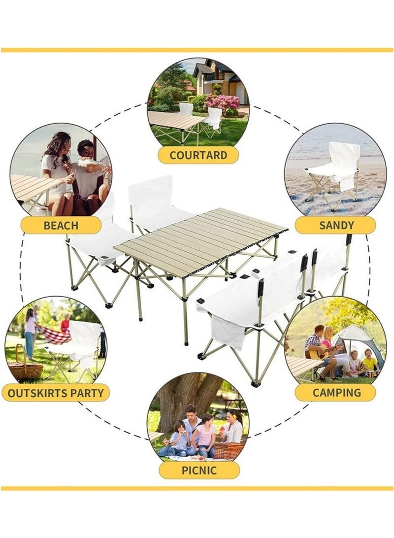 Mereza Camping Furniture Set,Foldable Camping Tables and Chairs, Portable Family Outing Camping Picnic Table And Chair Set,Multifunctional Foldable Travel Table and Chairs Set Camping Table For Outdoor BBQ,Cooking,Party, Beach - Image 3