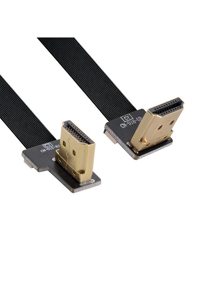 Cablecc كابل HDMI نوع A مزدوج بزاوية 90 درجة للذكور إلى الذكور HDTV FPC مسطح لطائرات FPV و HDTV للتصوير الجوي 20 سم - Image 5