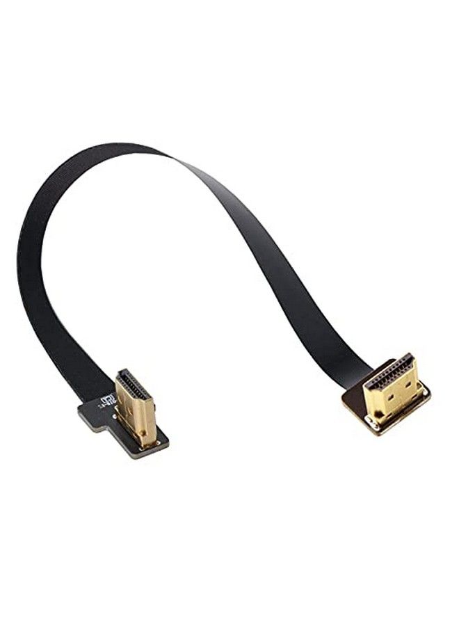 Cablecc كابل HDMI نوع A مزدوج بزاوية 90 درجة للذكور إلى الذكور HDTV FPC مسطح لطائرات FPV و HDTV للتصوير الجوي 20 سم - Image 2