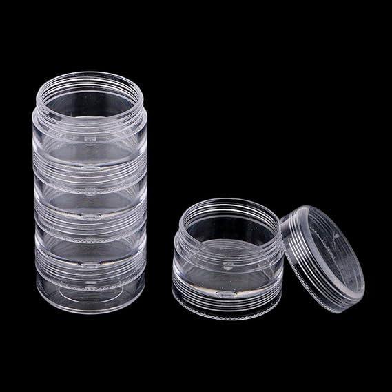kunya 5 Layers Stackable Interlocking Screw Containers Storage Box Beads & Jewelry Making | Bead Storage & Jewelry Display Multi purpose use - Image 2