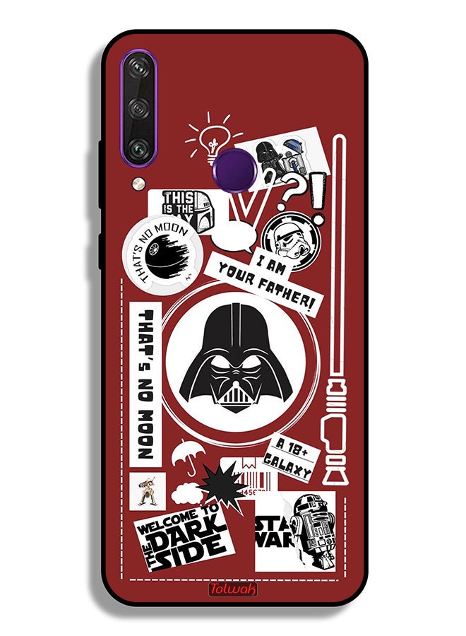 Tolwak Huawei Y6p Protective Case Cover Welcome To The Dark Side Sticker - Image 2