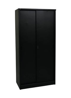 RIGID Steel Curved Sliding Doors Office Cupboard Black 183x90x45.5cm  - Image 5