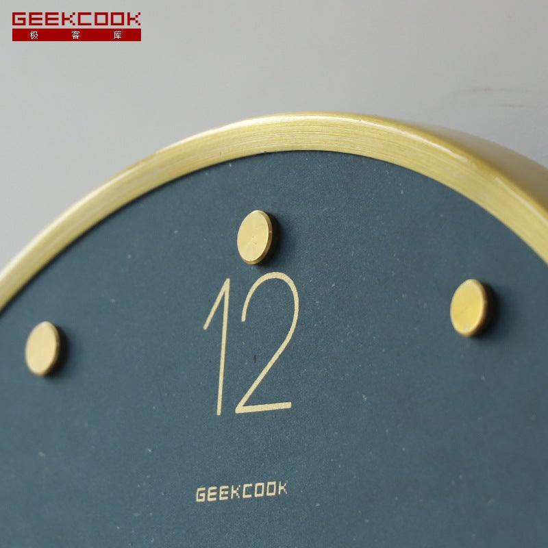 Metal Silent Swing Clock: Light Luxury Color Modern Light Luxury Ins Wall Clock Brass Scale Color Mdf Clock Face - Image 5