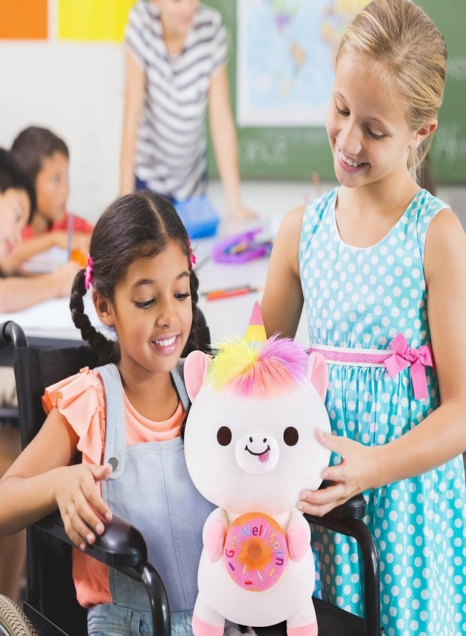 Achwishap Unicorn Plush Doll Hold a Doughnut(14”,White) - Image 5
