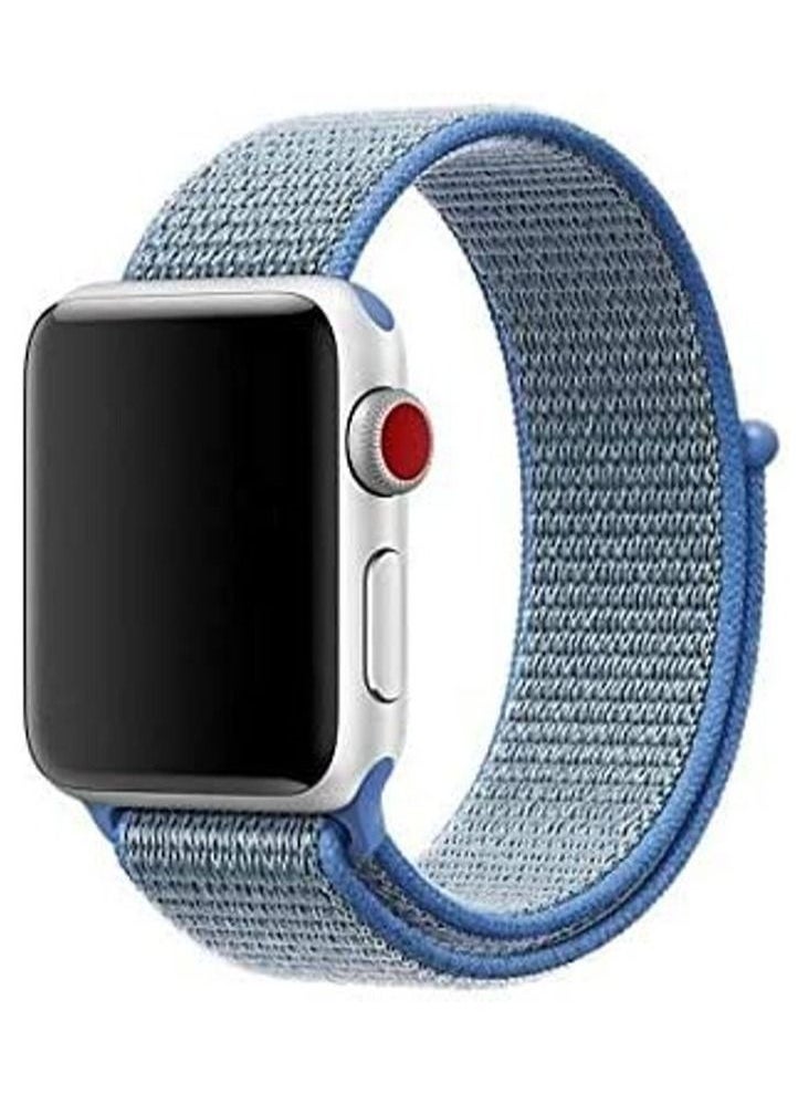 VITION - Nylon Sport Band for Apple Watch 45mm 44mm 42mm , Soft Replacement Strap for iWatch Series 7/ 6/ SE/ 5/4/3/2/1 (Tahoe Blue) - Image 1