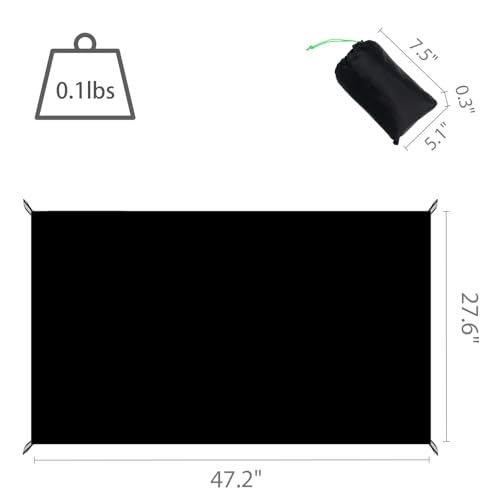 Wind Tour Multifunctional Tarp Waterproof with Carry Bag for Tent Ultralight Outdoor Tent Footprint for Ground Camping Hiking (47.2" x27.6") - Image 2