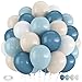 Froova Dusty Blue Balloons 12 Inch Slate Baby Blue and Sand White Balloons for Boys Baby Shower Bridal Shower Engagement Wedding Birthday Party Decorations - Image 2