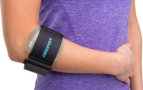 Aircast Pneumatic Armband: Tennis/Golfers Elbow Support Strap, Black - Image 1