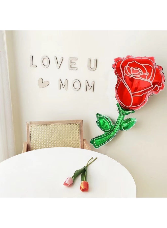 Party 5-pack large red rose flowers for Valentine's Day proposal wedding ceremony party decoration foil balloons - Image 2