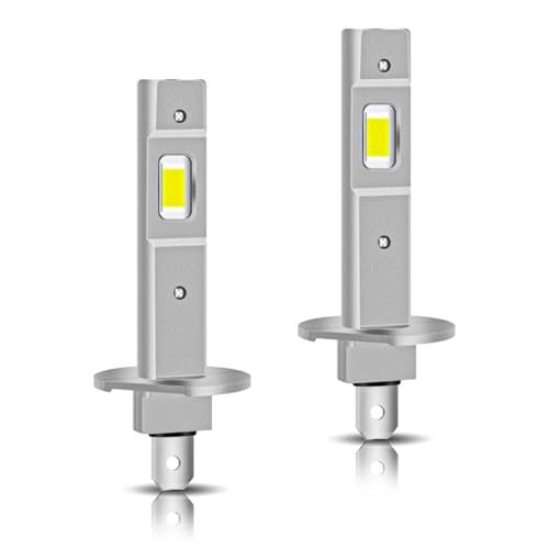 SWQS 2PCS H1 LED Bulb, 1:1 Mini Size Fog Light Bulbs, 800% Brighter 6500K Cool White, Plug and Play, No Adapter Required Interior Lights Dome Map Door License Plate Lights Raplacement, Pack of 2 - Image 1