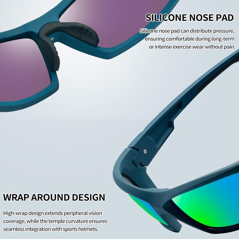 Joopin Sunglasses Men Women Sports Polarized UV400 Protection | Lightweight TR90 Frame,Rectangle TAC Lens,Cycling Biking Running Driving Fishing Surfing Hiking Baseball - Image 5