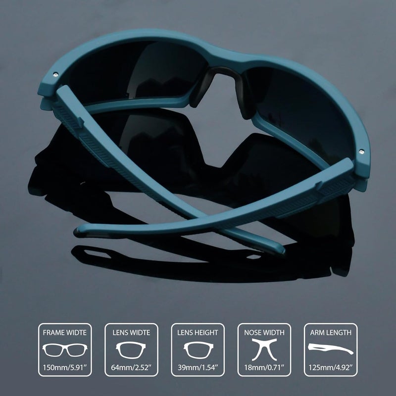 Joopin Sunglasses Men Women Sports Polarized UV400 Protection | Lightweight TR90 Frame,Rectangle TAC Lens,Cycling Biking Running Driving Fishing Surfing Hiking Baseball - Image 4