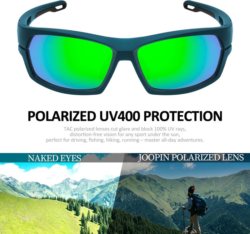 Joopin Sunglasses Men Women Sports Polarized UV400 Protection | Lightweight TR90 Frame,Rectangle TAC Lens,Cycling Biking Running Driving Fishing Surfing Hiking Baseball - Image 3