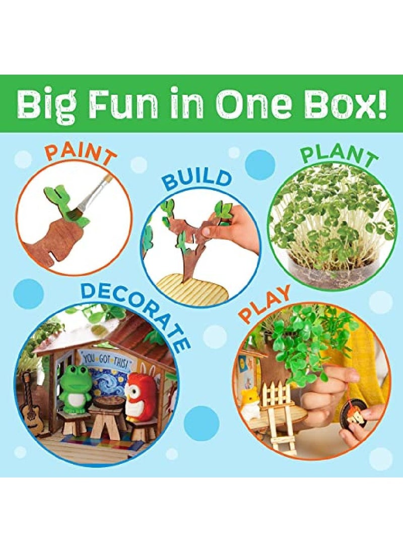 Creativity for Kids Creativity for Kids Build & Grow Tree House – DIY Craft Kit for Kids, Build, Paint & Decorate a Miniature Treehouse, Fun & Educational Activity  - Image 2