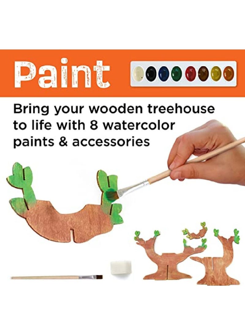 Creativity for Kids Creativity for Kids Build & Grow Tree House – DIY Craft Kit for Kids, Build, Paint & Decorate a Miniature Treehouse, Fun & Educational Activity  - Image 3