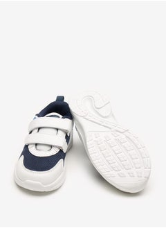 Kappa Boys' Logo Detail Sports Shoes with Hook and Loop Closure  - Image 2