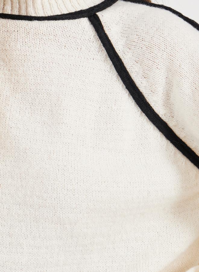 Styli Turtle Neck Knit Top with Balloon Sleeves  - Image 4