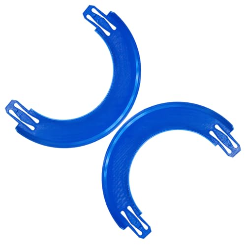 K TOMOTO Curved Track Pieces 180 Degree Banked Turn Compatible with Hot Wheels Racetrack Connectors 2 Packs Blue - Image 1