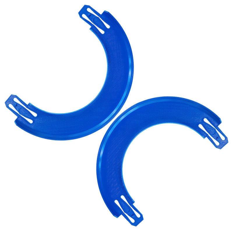 K TOMOTO Curved Track Pieces 180 Degree Banked Turn Compatible with Hot Wheels Racetrack Connectors 2 Packs Blue - Image 2