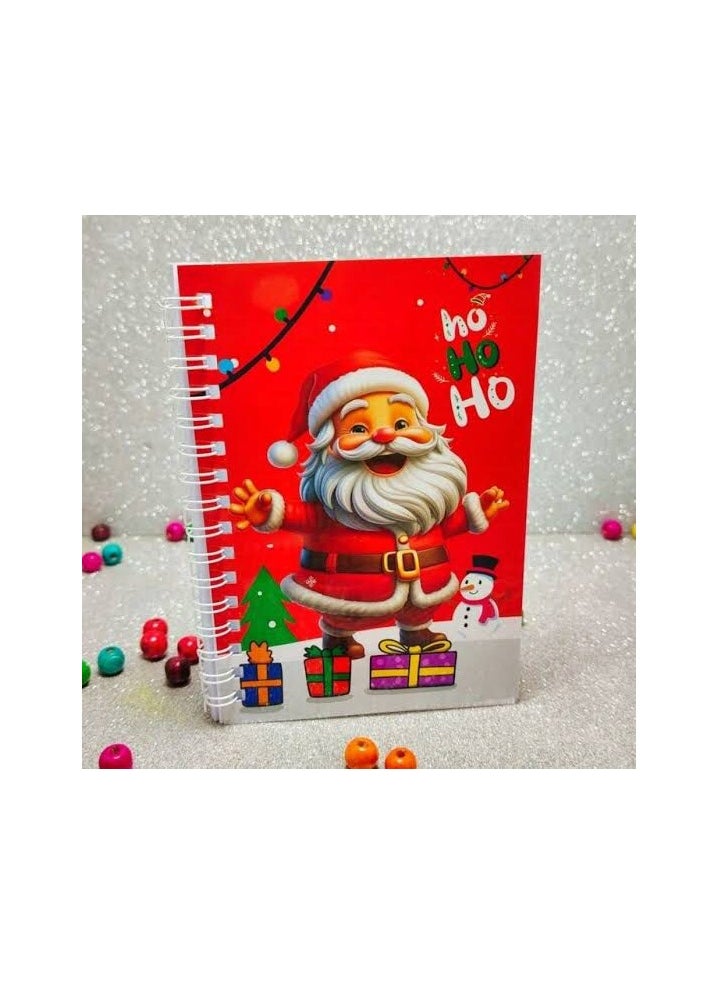 Generic - Notebook, wire notebook, 50 sheets with New Year and Christmas drawings, suitable for adults and children, size 15*10 cm. - Image 1