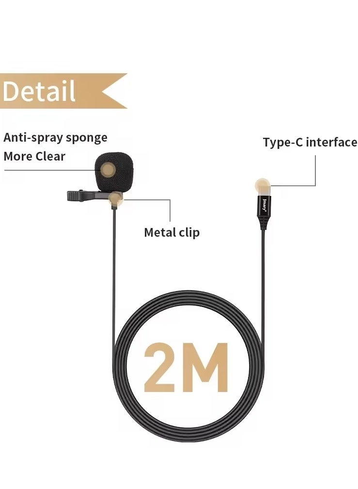 Jmary MCR2 Professional Type C Interface lapel mic 3.5mm micro type Mic Mobile Phone PC voice lavalier microphone - Image 4