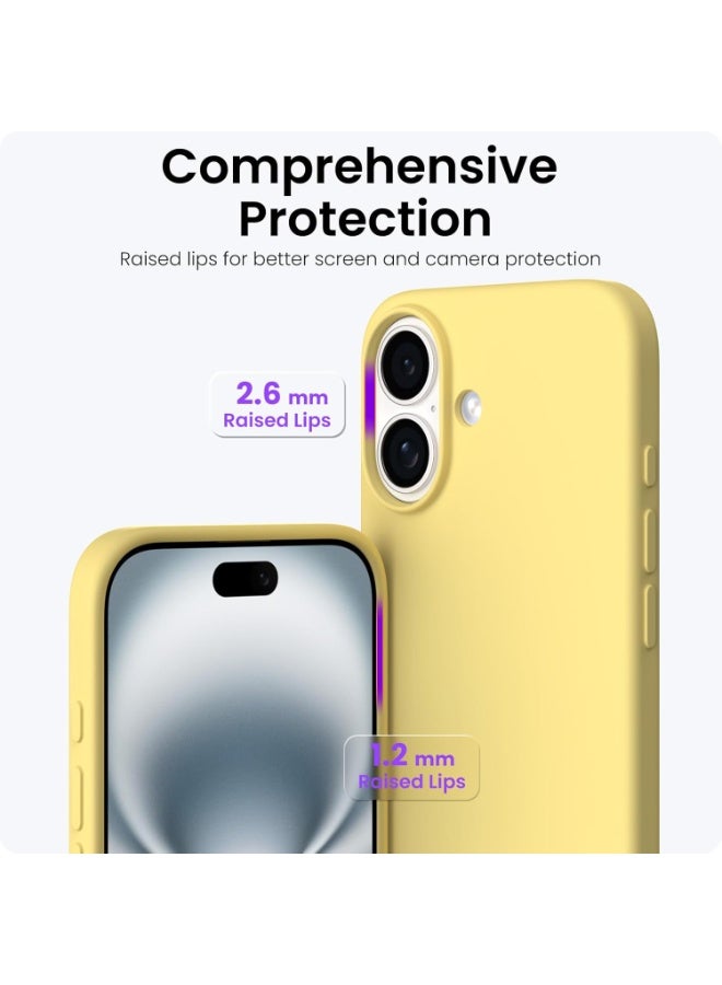 أكاليكس جراب سيليكون متوافق مع iPhone 17، جراب هاتف سيليكون سائل رفيع مع مصد مطاطي ناعم مقاوم للصدمات مكون من 3 طبقات مع بطانة من مادة TPU (أصفر زبدي) - Image 4