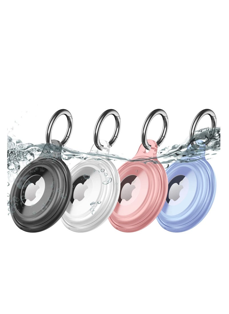 Y&D - Case for Apple AirTag, 4 Pack IPX8 Waterproof AirTag Keychain Holder Lightweight Anti-Scratch Easy Installation Soft Full-Body Shockproof Air Tag Luggage Keys Dog Collar - Image 1