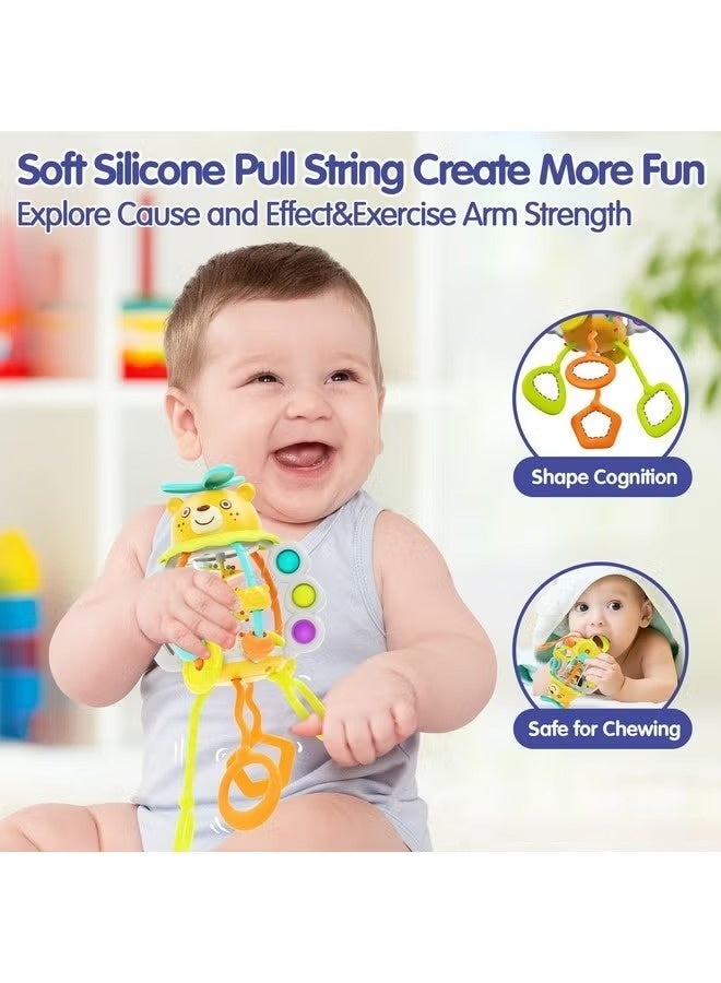The Toys Home Montessori Toys for 1 Year Old Boys-Rattle Teething Baby Toys 0-6 & 6-12 Months, Silicone Pull String Sensory Toys for 1 Year Old Girl Gifts Christmas Stocking Stuffers - Image 2