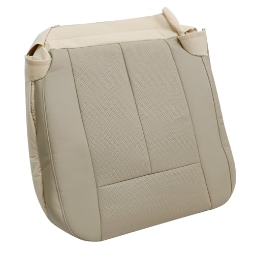 Sekeseauto Driver and Passenger Bottom and Top Lean Back Perforated Leather Seat Covers Tan Compatible with Ford Expedition 2007 2008 2009 2010 2012 2013 2014 - Image 4