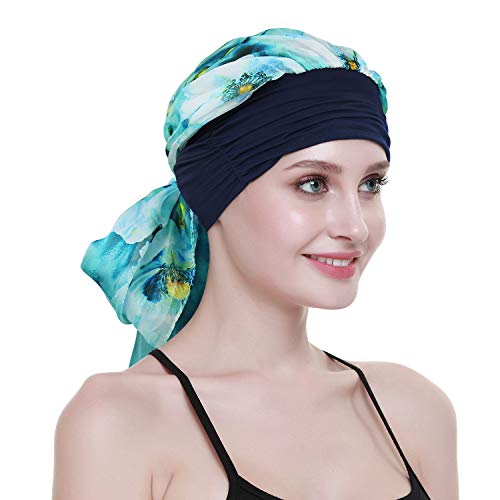 FocusCare Long Hair Wig Accessory Turban Scarves Print Chemo Headbands Hats Beanie Bandana - Image 3