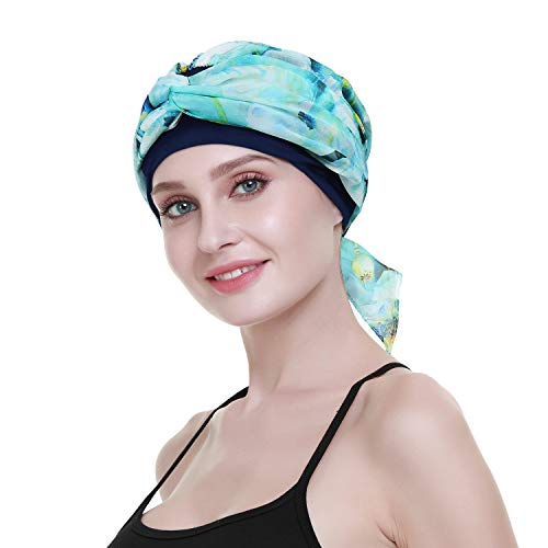 FocusCare Long Hair Wig Accessory Turban Scarves Print Chemo Headbands Hats Beanie Bandana - Image 5